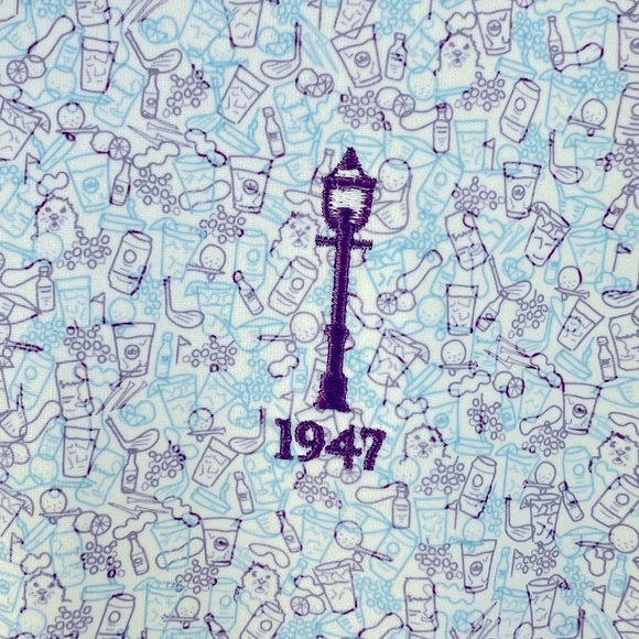 Peter Millar Summer Comfort Performance Golf Printed Blue Polo Shirt - Picture 3 of 6